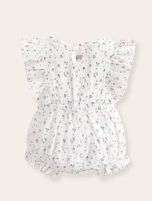 Salopette - Wit bloem