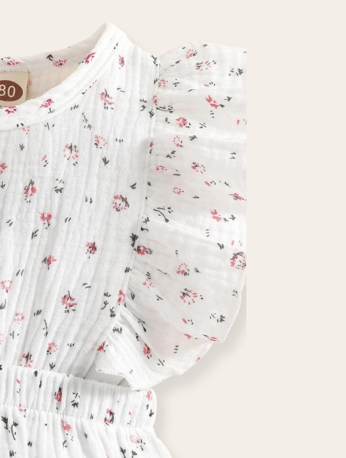 Salopette - Wit bloem