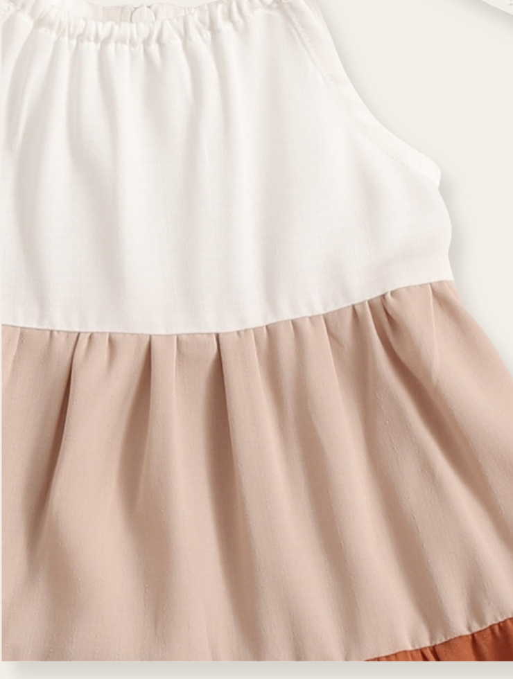 Jurkje - Oranje beige wit