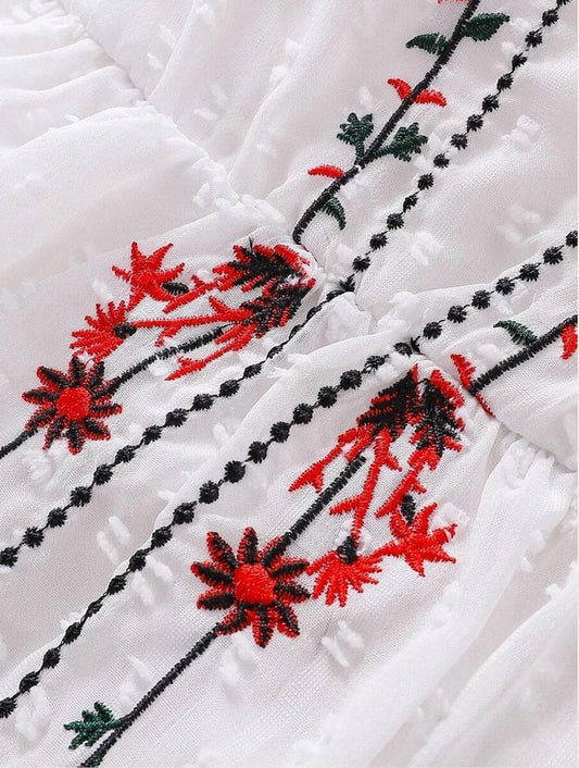 Jurkje - Embroidery wit