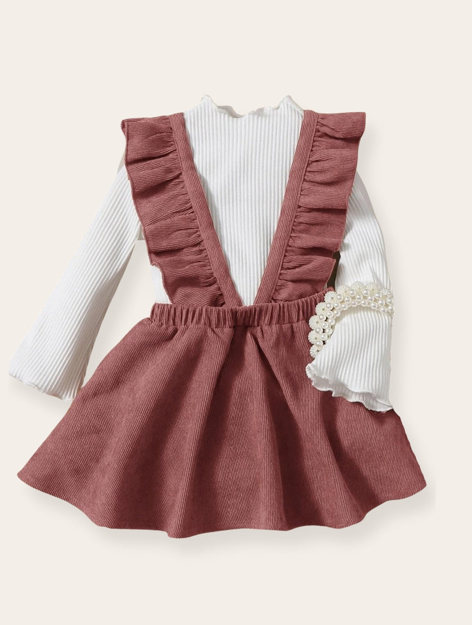 Setje - Roze jurkje met witte top
