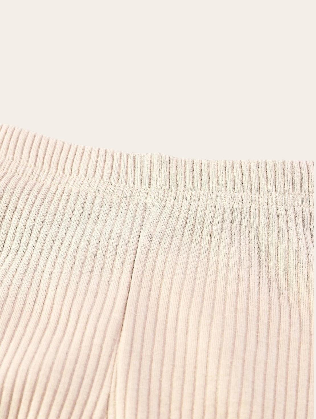 Setje - Beige rib ruffle