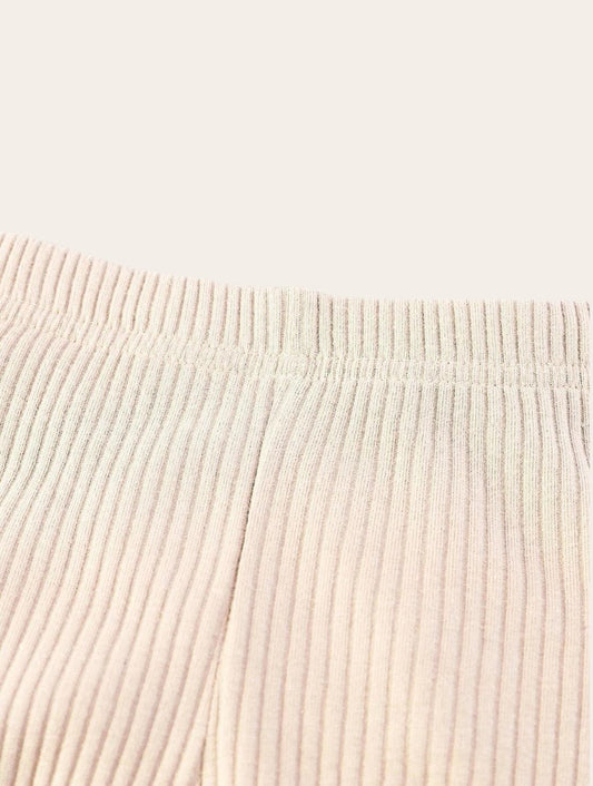 Setje - Beige rib ruffle