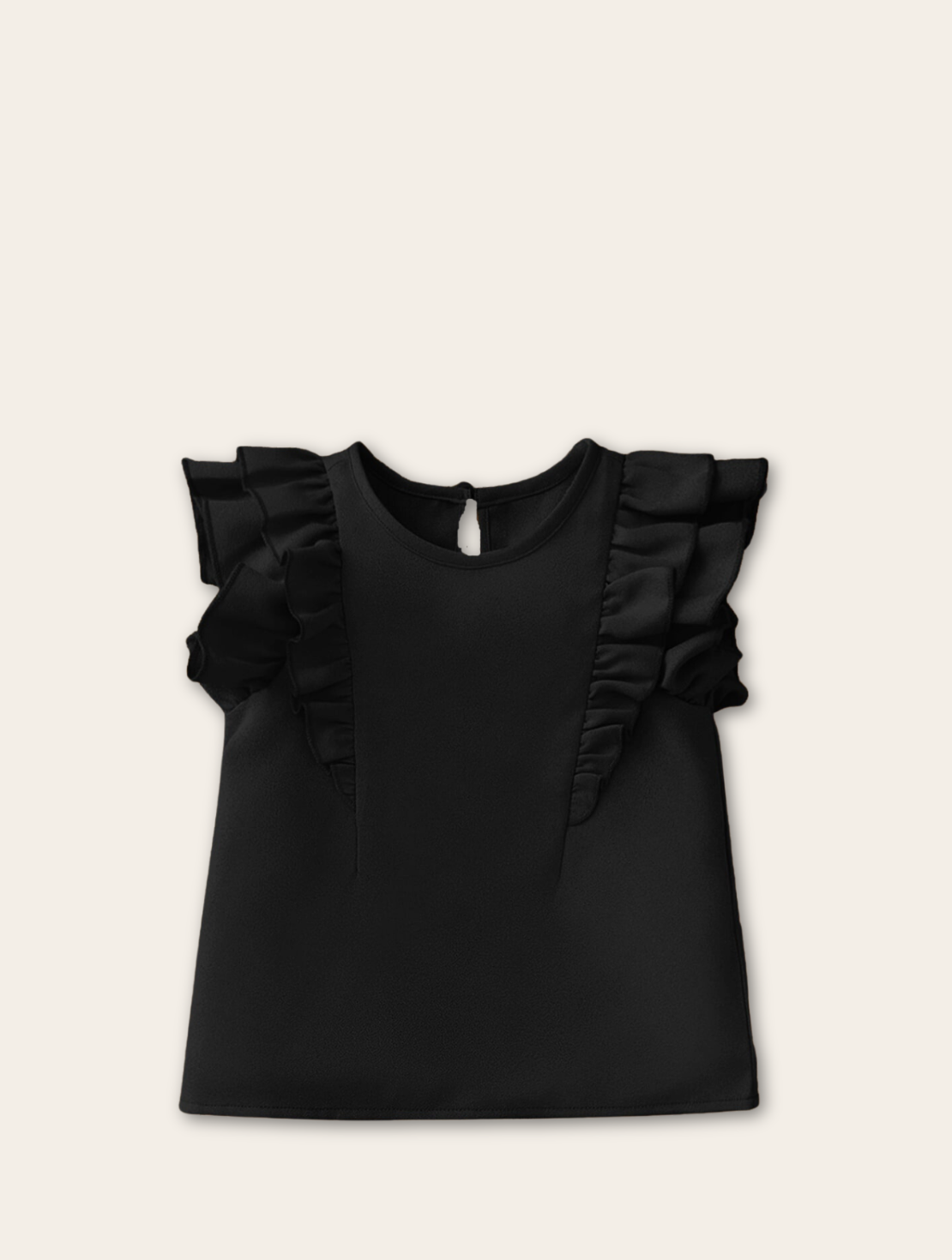 Shirt - Black ruffle