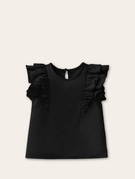 Shirt - Black ruffle