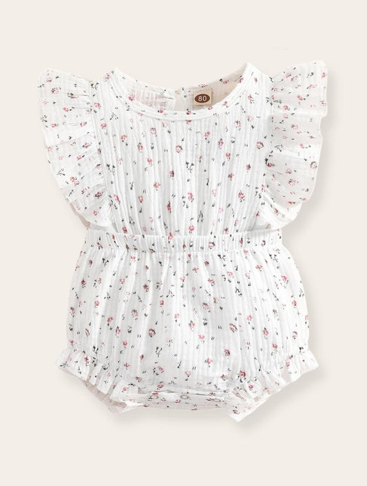 Salopette - Wit bloem