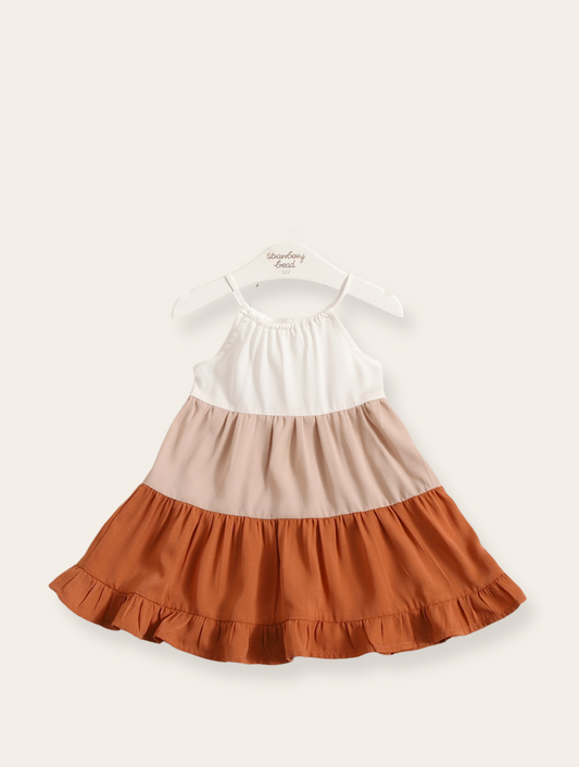 Jurkje - Oranje beige wit