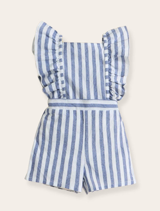 Salopette - Streepjes wit blauw