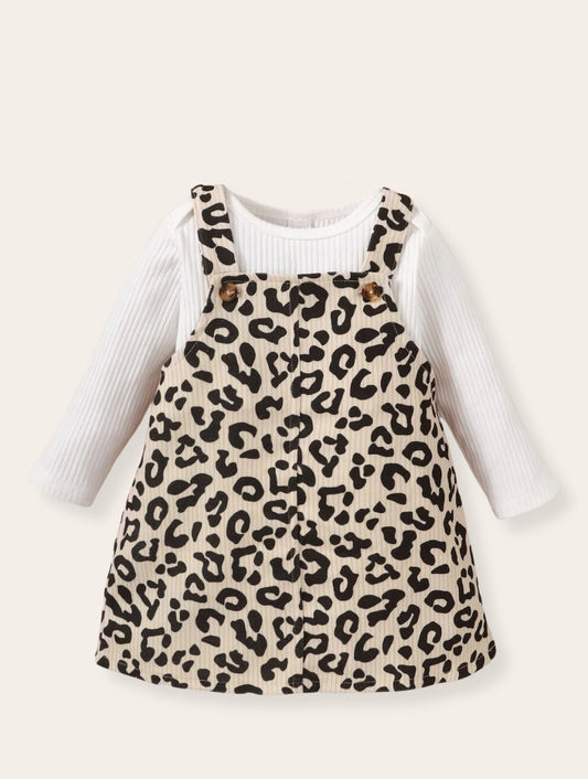 Setje - Leopard jurkje wit top