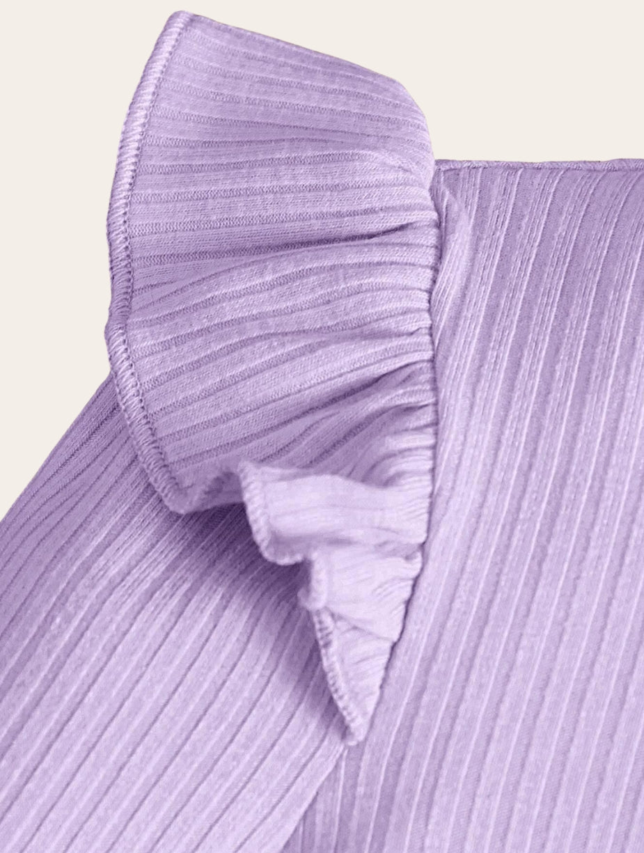 Shirt - Ruffle schouder lila